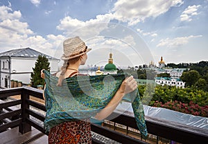 Tourist in Kiev Pechersk Lavra