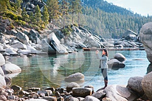 Tourist in lake tahoe