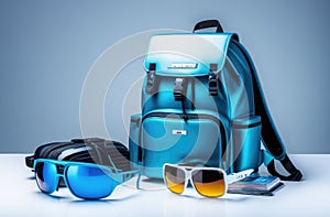 Tourist Layout - Traveler's Outfit, Cybernetics Style Backpack, Documents, Bag photo