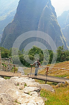 Tourist in Machu Picchu, Peru