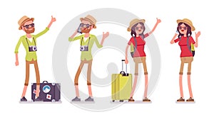 Tourist man and woman set