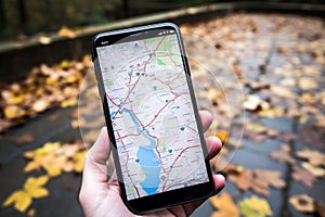 Tourist maps of Poland with a mobile phone for navigation and exploration