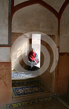 Tourist in the mosque