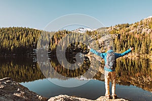 Tourist near Bear Lake in Colorado