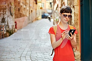 Tourist in the old town