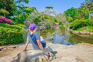 Tourist at Osaka Castle