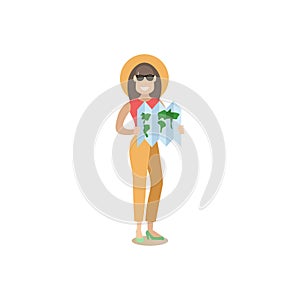 Tourist people concept vector illustration in flat style