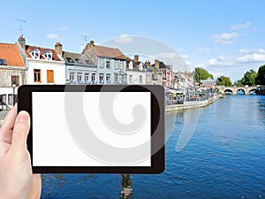 Tourist photographs of Quai Belu in Amiens city