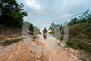 Tourist in Quan Lan island Halong Vietnam