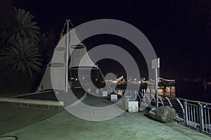 Tourist quay on the Sea of Galilee in Tiberias, Israel