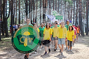 The tourist rally of young people in the Gomel region of the Republic of Belarus.