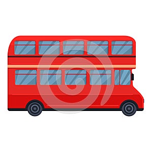 Tourist red bus icon cartoon . Tourism side excursion classic
