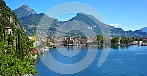 Tourist resort Riva del Garda, in the north of lake Gardasee