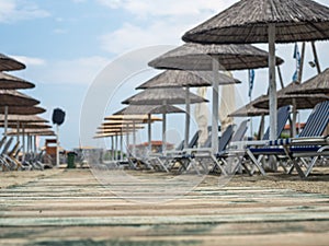 Tourist resort, summer season scene, Mediterranean Sea