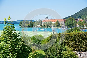 Tourist resort tegernsee with lake view and famous castle