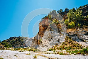 Tourist route In Dry River Bed Rio Chillar River photo