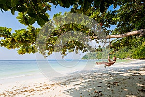 Tourist on secret beach Pangkor