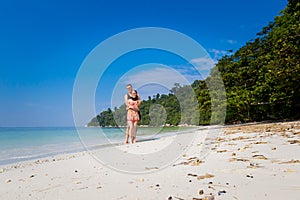 Tourist on secret beach Pangkor