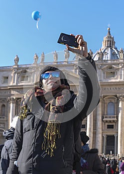 Tourist selfie vatican photo rome