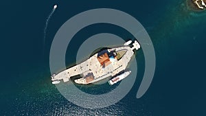 Tourist ships brought people to the island of Gospa od Skrpela. Drone