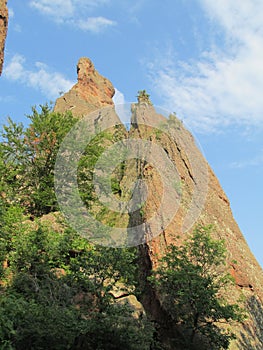 Tourist sights of  Bulgaria, limestone rock formation cliff in Belogradchik