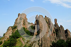 Tourist sights of  Bulgaria, limestone rock formation cliff in Belogradchik