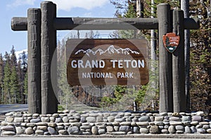 Tourist Sign of the Grand Teton National Park