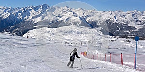 Tourist skiing