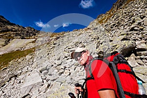 Tourist in Slovakian Mlynicka dolina