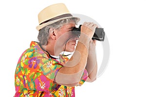 Tourist with spyglasses
