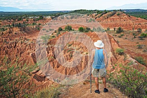 Tourist in Tatacoa desert photo