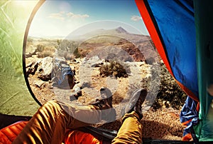 Tourist in the tent