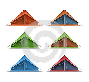 Tourist tent set design vector illustration