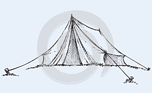 Tourist tent. Vector drawing