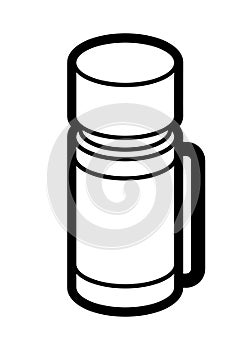 Tourist thermos icon. Travel camping equipment for survival in outdoor.