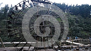 Tourist Vietnam. Unique water wheels