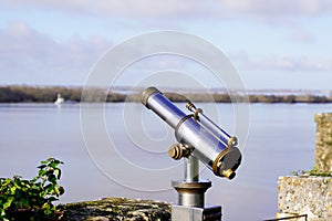Tourist Viewer Binoculars telescope in blaye citadel Gironde France