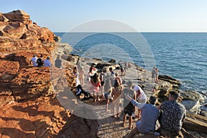 Tourist visit in Gantheaume point in Broome Kimberley Western Australia