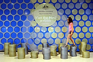 Tourist visit at the process building of the Royal Australian Mint Canberra Australia