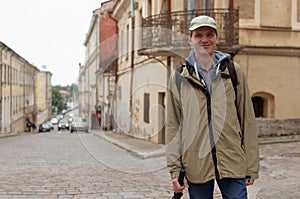 Tourist in Vyborg, Russia