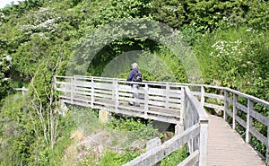 Tourist walking