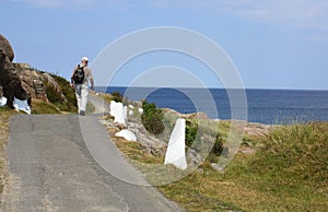 Tourist walks along the Baltic Sea