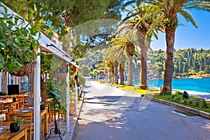 Tourist waterfront street in Cavtat view
