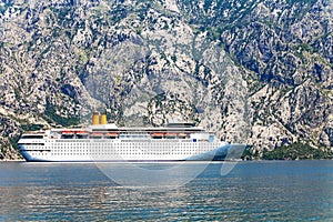 Tourist white cruise sea liner