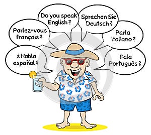 Tourist who wants to know what languages you speak