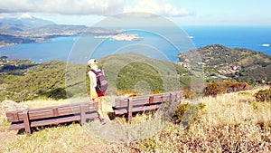 Tourist woman at Elba Island