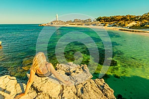 Tourist woman at Rottnest Island