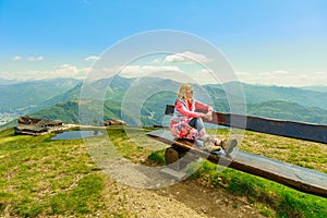 Tourist woman in Tamaro mount