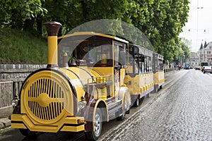 Tourist yellow train. photo