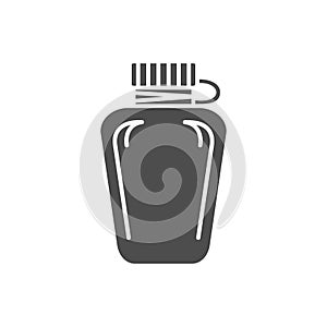 Touristic bottle, vector flat paintball, airsoft, traveling icon